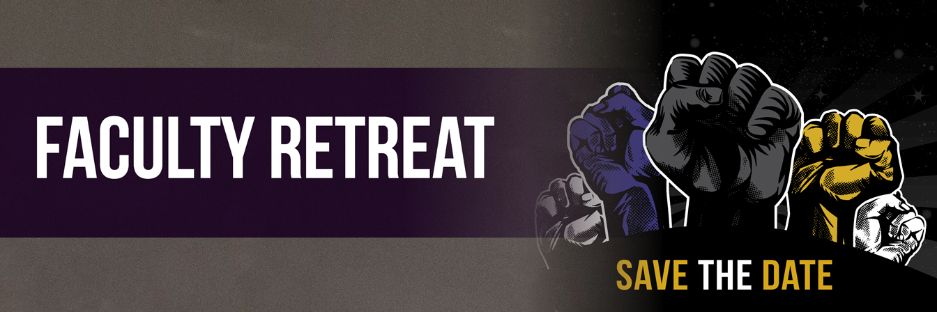 CEETL Faculty Retreat graphic showing save the date with five colored fists raised in the air