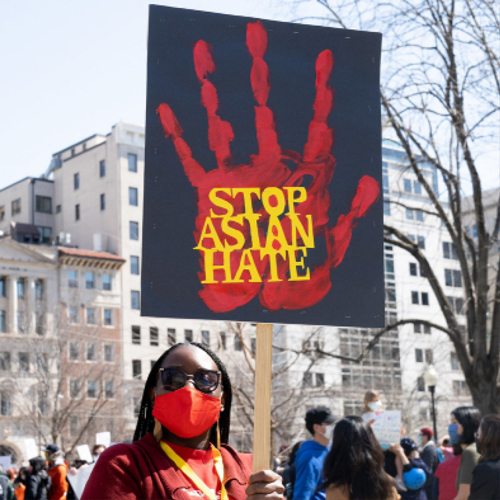 Stop Asian Hate African American Protester