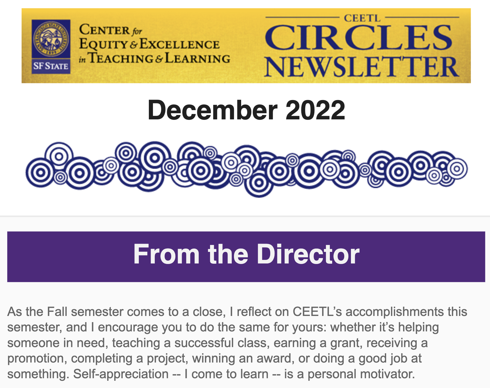 December 2022 CEETL Circles Newsletter